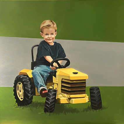 Cool Guy on a Yellow Tractor
36" x 36" Private Collection